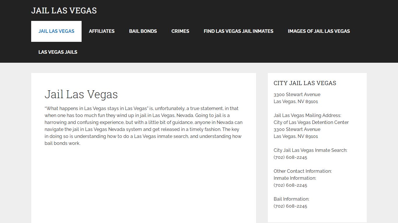 Jail Las Vegas | Las Vegas Detention Center Inmate Search